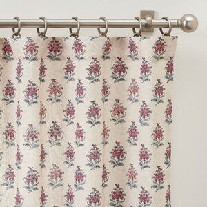 Pottery Barn Arnica Bhotah Floral Light Filtering Curtain Window Panel 50" x 96"